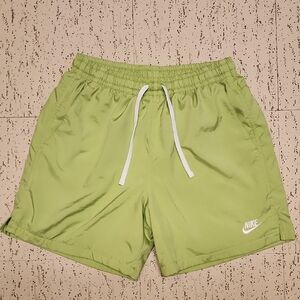 Nike Embroidered Logo Lime Green Hybrid Swim Shorts